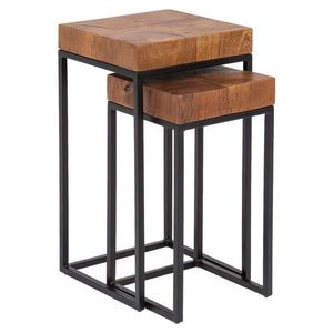 MID.YOU SADA ODKLÁDACÍCH STOLKŮ, sheesham, barvy sheesham obraz