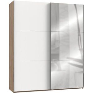 MID.YOU SKŘÍŇ S POSOUVACÍMI DVEŘMI, čiré, bílá, barvy dubu, 200/236/65 cm obraz