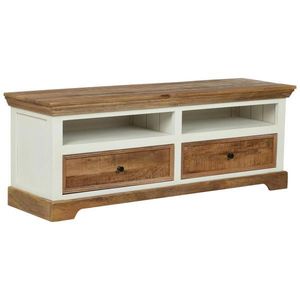 Landscape NÍZKÁ KOMODA, akácie, mangové dřevo, přírodní barvy, bílá, 145/55/42 cm obraz