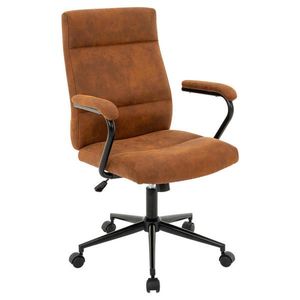 MID.YOU OTOČNÁ ŽIDLE, tkaná látka, černá, karamel obraz