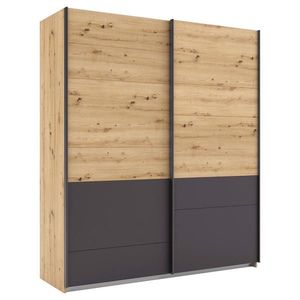 Rauch Möbel SKŘÍŇ S POSOUVACÍMI DVEŘMI, šedá, dub artisan, 181/210/62 cm obraz