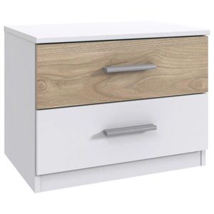 Carryhome NOČNÍ STOLEK, bílá, barvy dubu, ořechovec, 52/40/38 cm obraz