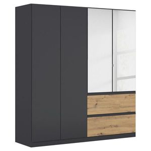 Rauch Möbel ŠATNÍ SKŘÍŇ S OTOČNÝMI DVEŘMI, šedá, dub artisan, 181/197/54 cm obraz