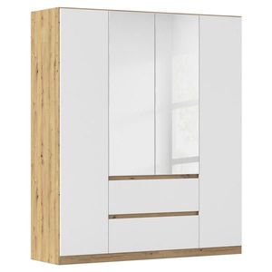 Rauch Möbel ŠATNÍ SKŘÍŇ S OTOČNÝMI DVEŘMI, barvy stříbra, bílá, dub artisan, 181/210/54 cm obraz