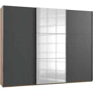 MID.YOU SKŘÍŇ S POSOUVACÍMI DVEŘMI, barvy grafitu, barvy dubu, 300/236/65 cm obraz