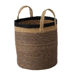 DEKORAČNÍ KOŠÍK šedá, přírodní barvy, černá obraz