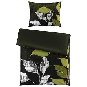 Esposa OBOUSTRANNÉ POVLEČENÍ, satén, zelená, černá, 140/200 cm obraz
