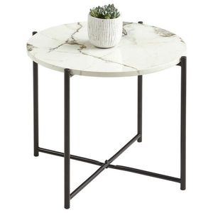 MID.YOU ODKLÁDACÍ STOLEK, černá, bílá obraz