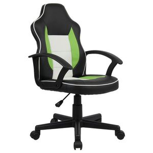 Xora OTOČNÁ ŽIDLE PRO MLÁDEŽ, vzhled kůže, zelená, černá, bílá obraz