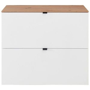 Voleo VYKLÁPĚCÍ BOTNÍK, bílá, dub artisan, 100/84/37 cm obraz