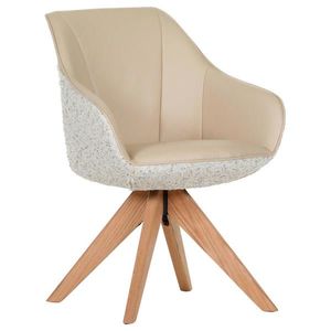 Landscape ŽIDLE S PODRUČKAMI, vzhled kůže, plochá tkanina, krémová, béžová obraz