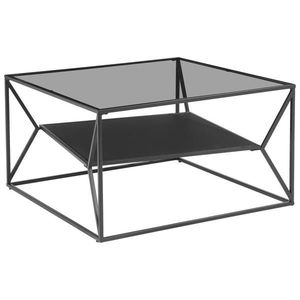Carryhome KONFERENČNÍ STOLEK, šedá, černá, kov, sklo, 75/75/43 cm obraz