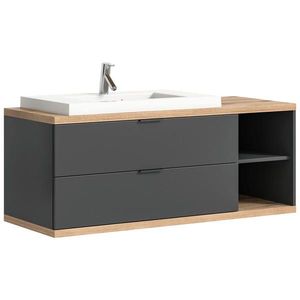 MID.YOU SKŘÍŇKA S UMYVADLEM, antracitová, antracitová, barvy dubu, 130/50/48 cm obraz