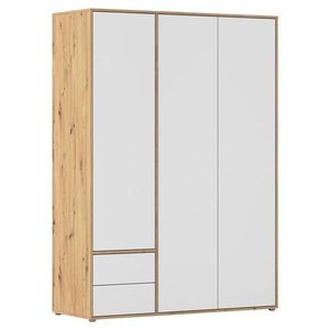 Rauch Möbel ŠATNÍ SKŘÍŇ S OTOČNÝMI DVEŘMI, bílá, dub artisan, 140/194/53 cm obraz