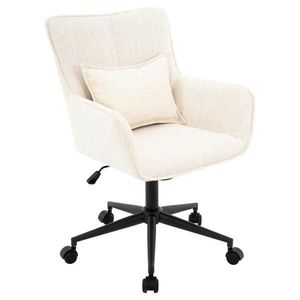 Carryhome OTOČNÁ ŽIDLE, tkaná látka, krémová, černá obraz