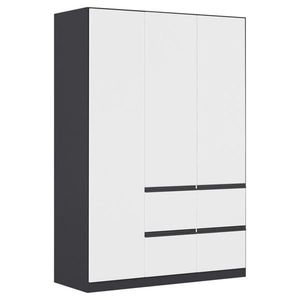 Carryhome ŠATNÍ SKŘÍŇ S OTOČNÝMI DVEŘMI, bílá, vysoce lesklá bílá, 136/197/54 cm obraz