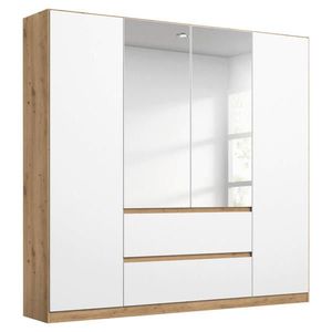 Rauch Möbel ŠATNÍ SKŘÍŇ S OTOČNÝMI DVEŘMI, barvy stříbra, bílá, dub artisan, 181/197/54 cm obraz