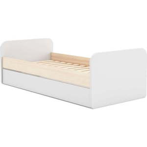 Bílá dětská postel v dekoru borovice s výsuvným lůžkem s úložným prostorem s roštem 90x200 cm Esteban – Marckeric obraz