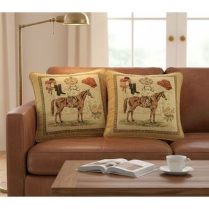 Návlek na polštář, Ornament Kůň, barevný, 43 x 43 cm obraz