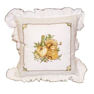 Polštář Medi s volanem šedá, 40 x 40 cm obraz