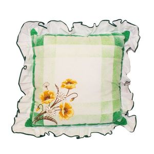 Polštář, Máky s volánem, zelený, 40 x 40 cm obraz