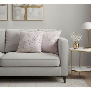 Návlek na polštář, Zlaté větvičky, 40 x 40 cm, pastelověrůžový obraz