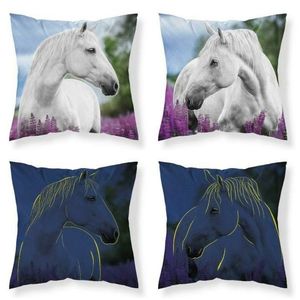 Návlek svítící bavlněný pro děti, Fluo bílý koník, 40 x 40 cm obraz