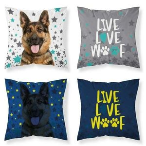 Návlek svítící bavlněný pro děti, Fluo Vlčák a hvězdičky, 40 x 40 cm obraz