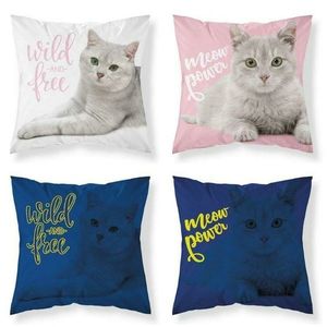 Návlek svítící bavlněný pro děti, Šedá kočička, 40 x 40 cm obraz