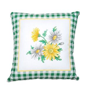 Návlek na polštář, Gerbera, zelený, 40 x 40 cm obraz