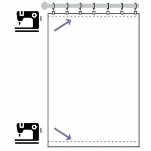 Obšití spodního a horního okraje závěsu obraz