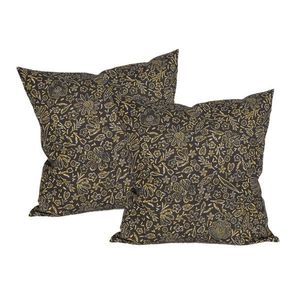 Návlek na Polštář, Decora okrová louka, černá 40 x 40 cm obraz