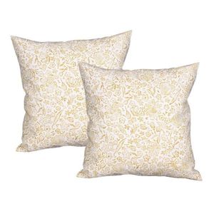 Návlek na Polštář, Decora okrová louka, bílá 40 x 40 cm obraz