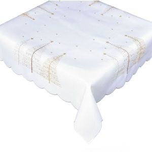 Ubrus Vánoční, Moderní stromečky, bílý 120 x 140cm obraz