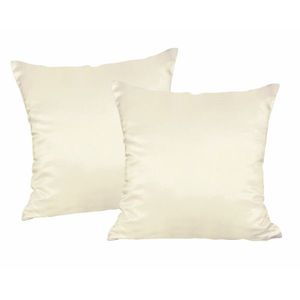 Návlek na Polštář, Malaga lesklá, smetanový, 40 x 40 cm obraz