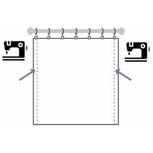Obšití bočních okrajů závěsů obraz