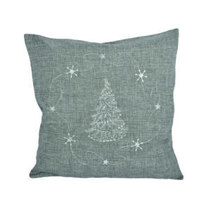 Návlek na polštář, Bílostříbrný stromeček, šedý, 40 x 40 cm obraz