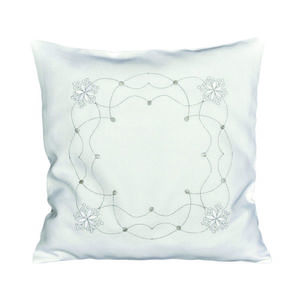 Návlek na polštář, Bílo zlaté vločky, smetanový, 40 x 40 cm obraz