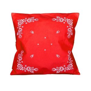 Návlek na polštář, Folk podklad červený, 38 x 38 cm obraz
