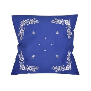 Návlek na polštář, Folk podklad modrý, 38 x 38 cm obraz
