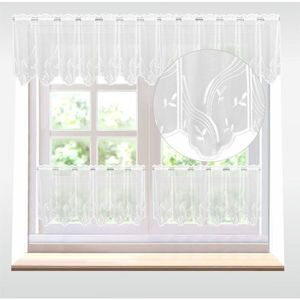 Záclona voál, Tina, vitrážka metráž, bílá 35 cm obraz