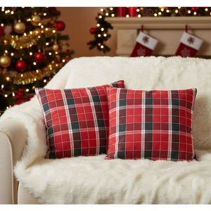 Návlek na Polštář, Horské červené káro, 40 x 40 cm obraz