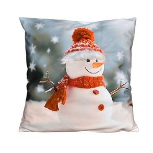 Vánoční 3D návlek, Sněhulák s červenou čepičkou a šálou, 40 x 40 cm obraz