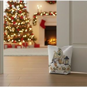 Dveřní zarážka - závaží, Vánoční hvězda a trpaslík, 22 x 23 cm obraz