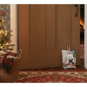 Dveřní zarážka - závaží, Sněhulák a větvička s baňkou, 22 x 23 cm obraz