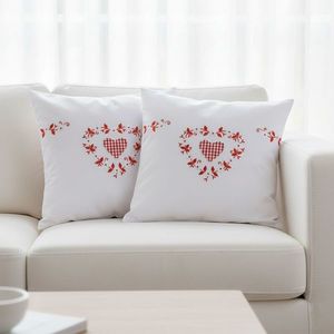 Návlek na polštář, Vintage srdce, bílý, 40 x 40 cm obraz