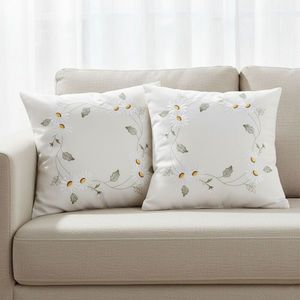 Návlek na polštář, Kopretinový věnec, bílý, 40 x 40 cm obraz