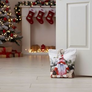 Dveřní zarážka - závaží, Trpaslík s károvanou kostičkou, 22 x 23 cm obraz