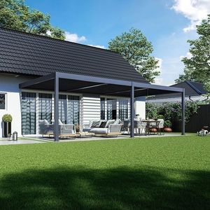 Bioklimatická pergola INTRO DUO 8x4 m ke stěně Rojaplast obraz