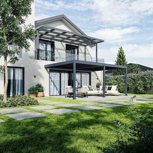 Bioklimatická pergola INTRO DUO 6x4 m ke stěně Rojaplast obraz